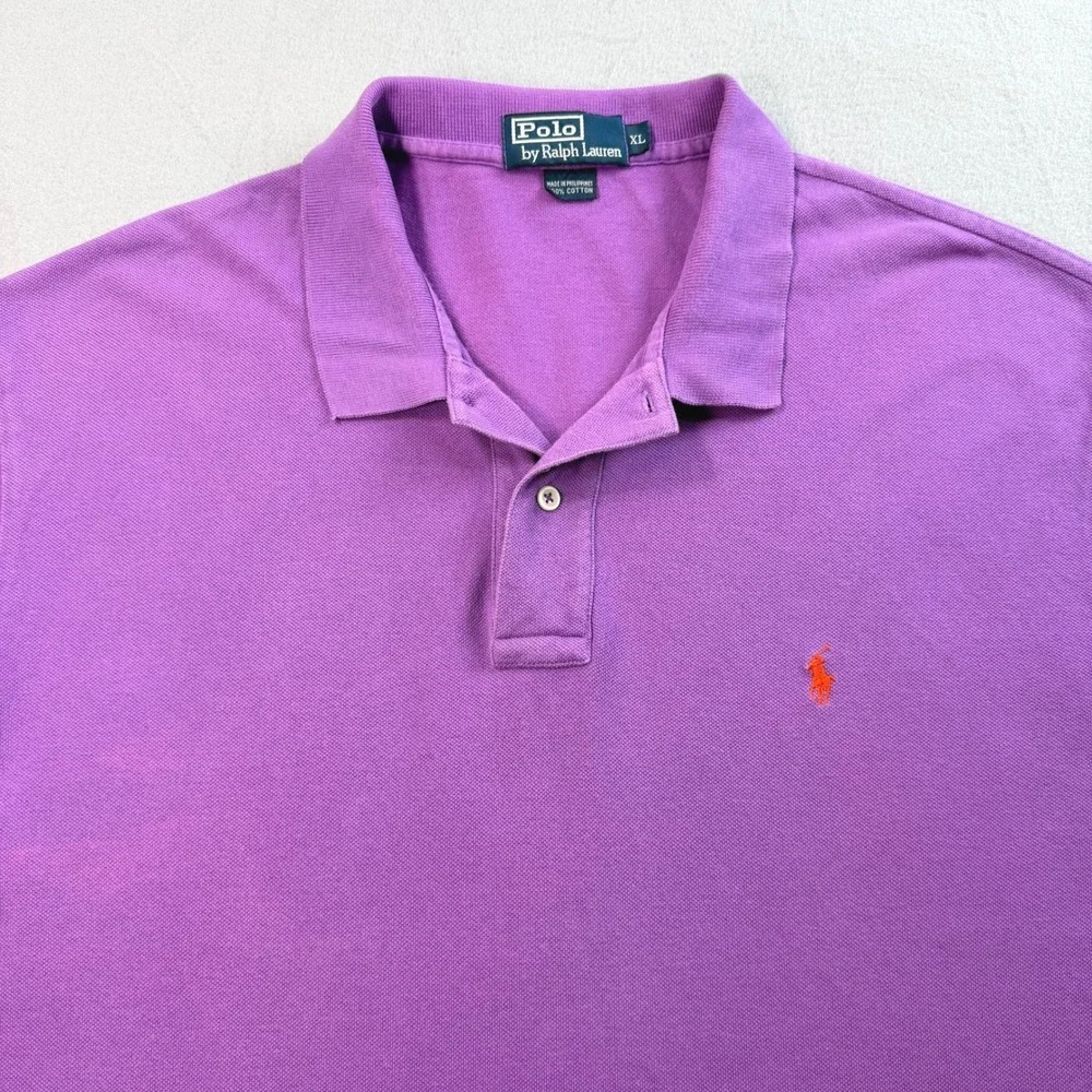 Mens Polo Ralph Lauren Purple Polo Shirt Sz XL Short Sleeve Pique Pony